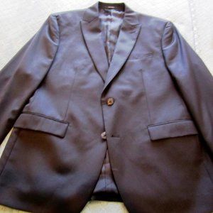 NEW 2-BUTTON BLACK WOOL SUIT - 42S (Slim Fit)